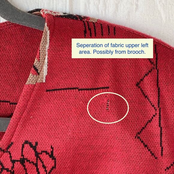 Peter Popovitch Cardigan Womens L Art to Wear Eccentric Zebra Safari Giraffe Red - Picture 8 of 16